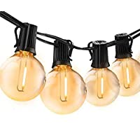 Los mejores  - Guirnaldas Luces Exterior 15 metros- Bomcosy g40 Cadena de Luz Exteriores Cadena de Bombillas con 46+4 LED Bombillas…